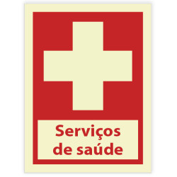 Placa sinalética autocolante Serviços de saúde