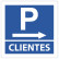 Sinal autocolante Parque de estacionamento Clientes à direita