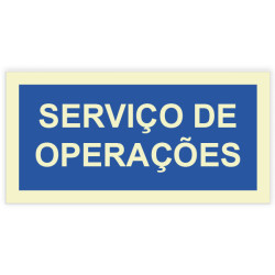 Placa sinalética autocolante Serviço de Operações