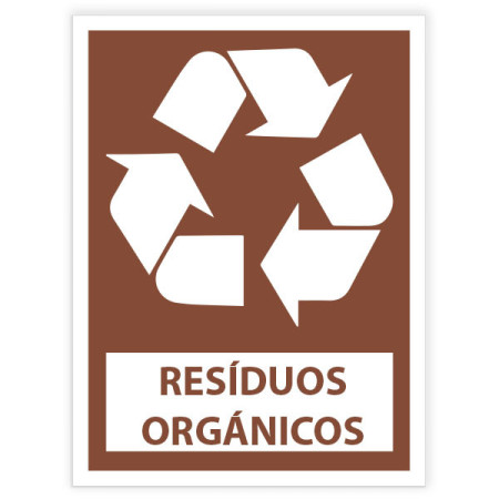 Placa sinalética autocolante reciclagem Resíduos Orgânicos Placa sinalética autocolante reciclagem Resíduos Orgânicos