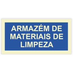Placa sinalética autocolante Armazém de Materiais de Limpeza