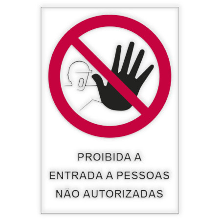 Placa Sinalética autocolante Passagem Proibida a Entrada a Pessoas